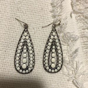 White stone earrings